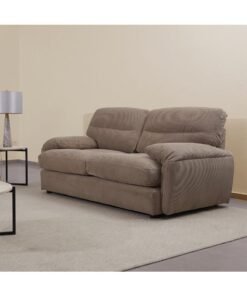 DANUBE HOME Fred 3 Seater Fabric Sofa  | Modern Design Three Seat Sofas | Comfortable Living Room Furniture L238xW104.5xH91cm - L.Brown