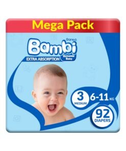 Sanita Bambi Size 3, Medium, 6-11 Kg, Mega Pack, 92 Diapers