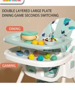 MissTiara Baby Dining Chair Height Adjustable Baby High Chair Multifunctional Baby Chair with Wheels and Foldable Meal Tray for Feeding Eating and Playing 0-6Y Babies and Toddlers Rocking Horse - Image 3