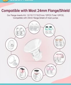 Alternative view of bbet 11 PCS Silicone Flange Inserts 13/15/17/19/21mm Compatible with Momcozy S12 Pro/S9 Pro/S12/S9,Flange Inserts with Flange Size for 24mm Flange/Shield of Momcozy/Spectra/Bellababy Wearable Breast Pump ,Breast Pump Accessories Breastfeeding Essential Pumping Kit for Moms