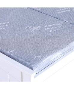 DANUBE HOME Houston Bamboo Foldable Foam Single Mattress Medium Firm Feel Ortho Medical Grey 180x90x6cm
