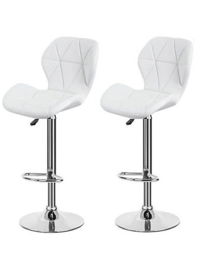 MAPLE HOME DECORATION Maple Home High Bar Chair Counter Stool Leather 360° Roating Armless Backrest Stainless Steel Legs Footrest Restaurant Pub Living Furniture