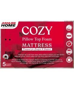 Alternative view of DANUBE HOME Cozy Pillow Top Foam King Mattress Firm Feel Ortho Medical White/Red 200x180x23cm