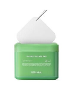 MEDIHEAL Teatree Trouble Facial Toner Pads with Tea Tree & Lactobacillus - Soothing Cotton Pads for Sensitive & Acne Prone Skin - Vegan Face Gauze, 100 Pads