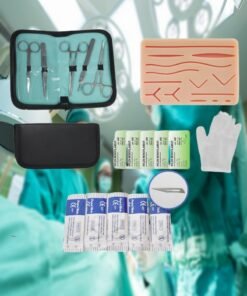 Healife Surgical Suture Training Kit, Suture Training Skin Surgical Suture Practice Model, Training Pad Scissor Tool Kit, Complete Medical Suture Practice Kit for Suturing Training, including a large silicone suture pad with pre-cut wounds and a suture kit. (Educational use only)