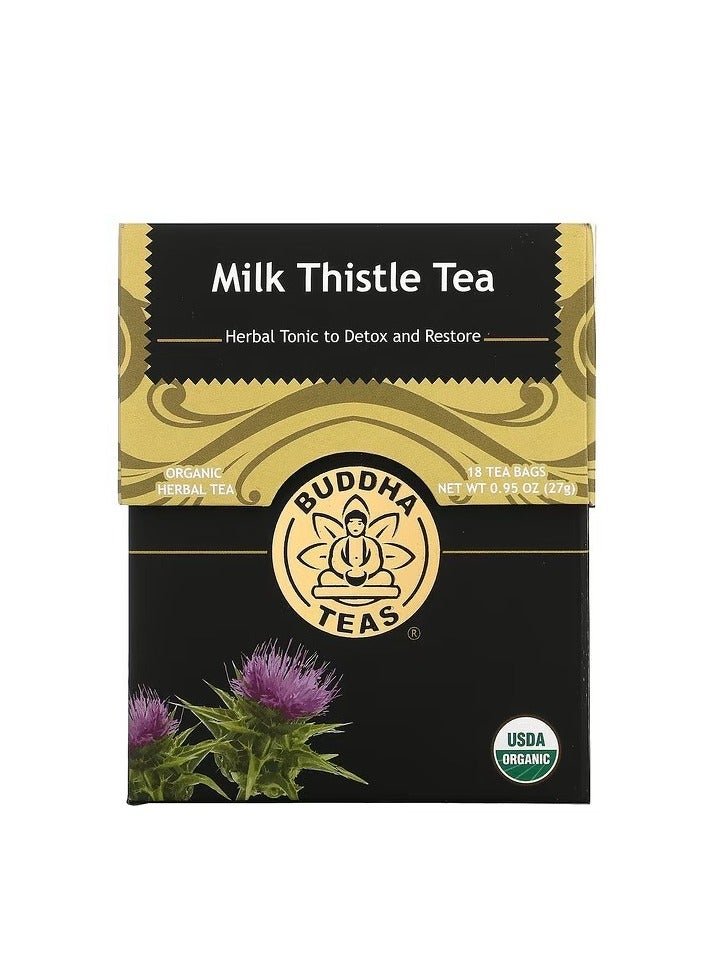 BUDDHA TEAS Organic Herbal Tea, Milk Thistle, 18 Tea Bags, 0.95 oz (27 g)