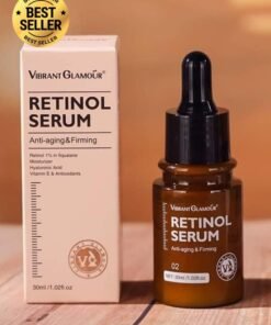 Vibrant Glamour Retinol Face Serum 30ml Anti Aging Wrinkle Repair Hydrating Brightening Serum for Fine Lines and Dark Spots