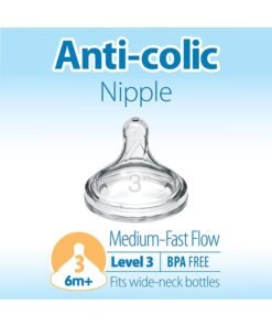 Alternative view of Dr. Brown’s Level 3 Silicone W-N Options+ Anti-Colic Nipple, 2-Pack