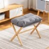XiuWoo Multifunctional  Foldable Wood Foot Stool, Ottoman Foot Rest, Under Desk Footrest with Removable Soft Foot Rest Pad for Home, Office