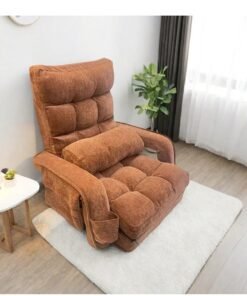 Albawadi Folding Lazy Sofa Chair Comfort Floor Sofa Cushion Adjustable Back Chair with Pillow