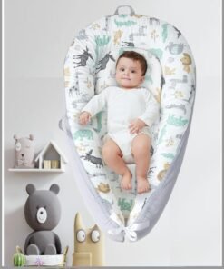 ZCM-HAPPY Soft and Lightweight Portable Design with Printed Bassinet Foldable Crib for Newborn