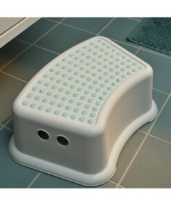 Children's Stool, White/Turquoise, Anti-Slip Design, Lightweight & Durable