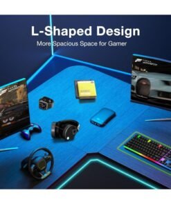 Alternative view of OHAHO L-Shaped Gaming Table Computer Corner Desk, L Shaped Home Office Desk, Large Gaming Desk Sturdy Writing Desk Writing Workstation, Simple Modern Gaming Desk (Black, 51inch)
