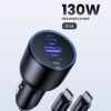 Ugreen 130W Super Fast Car Charger Fast Charging 3 Port USB Car Power Adapter With 100W USB C Cable Car Fast Charger Plug For Steam Deck Macbook Laptops Tablets iPhone 16 15 Series Samsung Galaxy Xiaomi