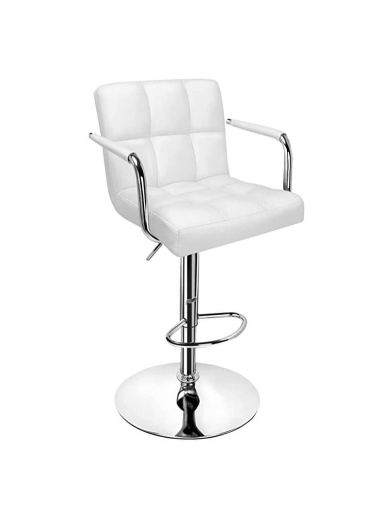 MAPLE HOME DECORATION Maple Home PU Adjustable Height Bar Stool Swivel Hydraulic Bar PU Armchair With Backrest 360° Upholstered Seat Assembled Home Office