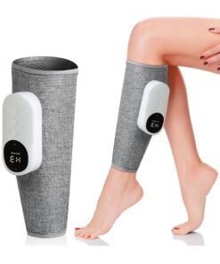 MileMelo Cordless Calf Massager with Heat, Leg Massager for Pain and Circulation with 3 Modes and 3 Intensities,Revitive Circulation Booster for Legs Air Compression Massager-Single(Grey)
