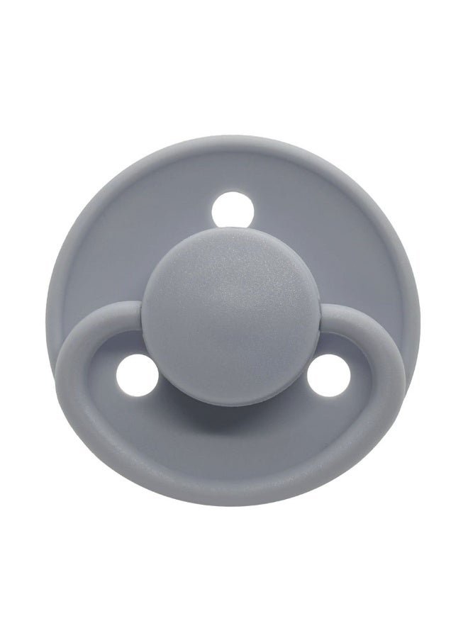 Mininor Pack Of 2 Round Pacifier Latex, 6 Months +, Grey Seal