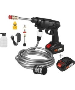 ELTRAZONE Dual 2 Battery Cordless Car High Pressure Washer Jet Water Wash Portable Cleaner Gun for Outdoor Cleaning, Garden Use, Home Tasks, and Vehicle Care with Portable Power Spray System