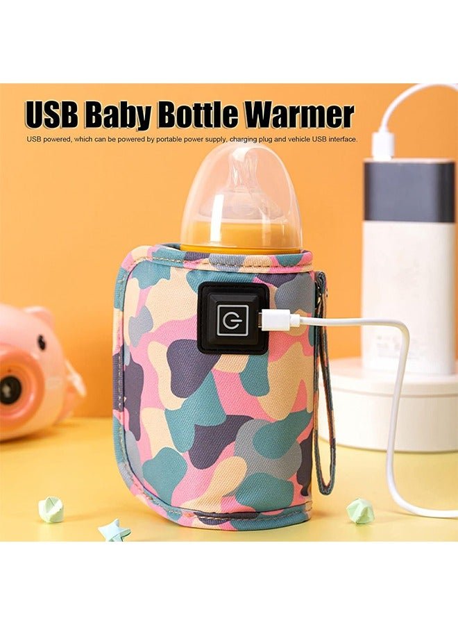 GIFT USB Milk Warmer Bag,New Fast Bottle Warmer for Travel, Portable Car Bottle Warmer for Travel, on The Go Bottle Warmer with USB Cables, Gentle Warmth Maintain Perfect Temperature (Pink) - Image 3