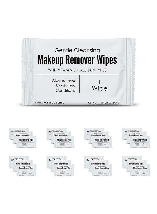 World Amenities - Bulk Makeup Remover Wipes | 50 Count | Individually Wrapped, Gentle Cleansing, Alcohol Free - All Skin Types - Vitamin E - 100% Recyclable, Hotel Travel Size Toiletries