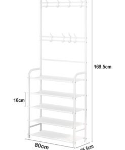 Alternative view of BLOOMING TIME Multifunctional Shoe Rack Simple Entrance Shoe Organizer Stand Holder Coat Rack Home Furniture Space Saving Removable Shelf