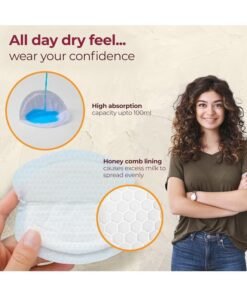Luvlap Ultra Thin Honeycomb Nursing Breast Pads, 36pcs, Disposable Maternity Pads, Highly Absorbent & Soft, Discreet Fit Breastfeeding pad, New Resealable Pack - Image 3