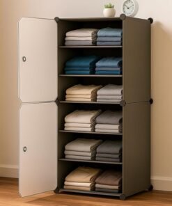 AYSIS Portable Collapsible Wardrobe for Clothes Storage     &     – Cloth Organizer Cupboard/Multipurpose Storage Organizer/Closet for Bedroom/Living Room/Laundry Room -