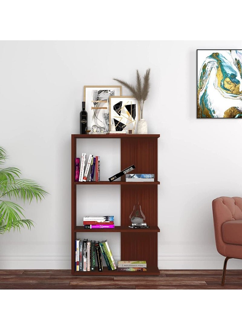 MODERN HOME 5-Shelf Brown Bookcase – Wooden Storage & Display Unit for Living Room and Office