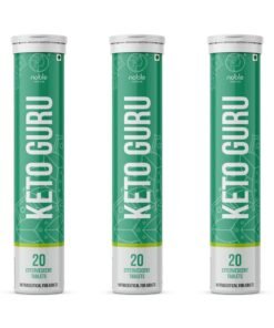 noble nature Keto Guru Effervescent Tablets for Weight Loss with Garcinia Cambogia & L-Glutamine Supplement | 20 Effervescent Tablets | Vitamin B1, B3 & B6 (3 Pack, 60 Tablets)