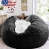 Arabest Bean Bag Chairs, Giant Bean Bag Chair for Adults, 6ft Big Bean Bag Cover Comfy Bean Bag Bed (No Filler, Cover only) Fluffy Lazy Sofa (Sky blue , 6ft(150*75cm))