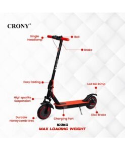 Alternative view of Crony M365 E-Scooter 250W Motor,25-45KM/h Speed, Front Suspension, 10-25KM Range, 36V/7.8AH,Disc Brakes, Aluminum Alloy Frame, 120KG Max Load, LED Headlamp, App Connectivity, Foldable E-Scooter for Adults & Kids, Portable Commuter Scooter, Heavy-Duty E-Scooter, High-Speed Electric Scooter Long Range,Red