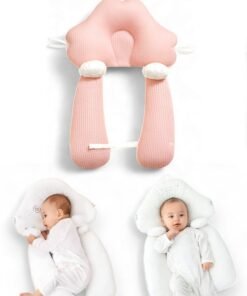ZCM-HAPPY Newborn Baby Head Shaping Pillow Adjustable Height and Memory Foam Neck Support Ergonomic and Breathable Double Sided Sleep Pillow for Newborns, Washable Baby Soothing Pillow for Flat Head Prevention and Comfort