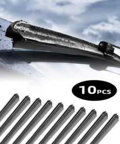 Motim 10pcs Car Wiper Blade Replacement Strip, DIY Adjustable Boneless Windscreen Blade Refills, Rubber Frameless Windshield Wiper Strip for Most Cars, Trucks, Buses