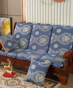Solid Wood Sofa Cushion With Backrest Mahogany Single Non-Slip Thickened Sponge Seat Cushion Old-Fashioned Federal Chair Cushion Plush