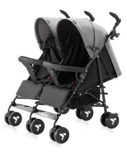 TEKNUM Stroller Fellow, 0-3 Years, Reclining Seats, Linen Cushion, Swivel Wheel Locks, Peekaboo Canopy Window, Large Basket - Grey