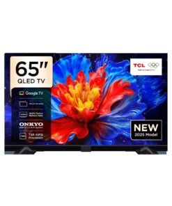 TCL 65 Inch Smart TV 4K QLED Colorful Quantum Crystal HDR 10+ Gaming Google TV, 144Hz Native Refresh Rate, ONKYO 2.1 Hi-Fi, Dolby Atmos, DTS Virtual X, MEMC, Game Master, (2025 Model) - 65P8k Black