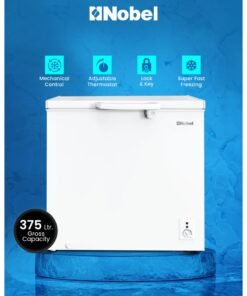 Nobel 375L Gross / 254L Net Chest Freezer, Single Door, Adjustable Thermostat, R600a Refrigerant, Energy Efficient, CFC Free – NCF375 (1 Year Warranty) 375 L 180 W NCF375 white