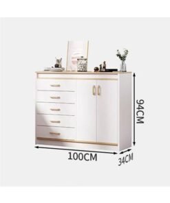 CityRiya-Long Storage Cabinet, Side Storage Organizer with Drawer and Cupboard, Home Coffee Bar Cabinet, Chest of Drawers Storage Shelves, Dresser, White Buffet Sideboard Cabinet Coffee Stand
