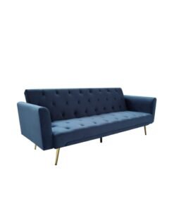 MAF furniture MAF Modern Office Fabric Linen-Like Velvet Sofa Chair Loveseat Square Handrail Sofa Beds Hotel Leisure Sofa Set Couch BLUE color