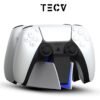 TecV PS5 Controller Charging Station | PS5 Controller Charger for PlayStation 5 DualSense Controller | USB Type C PS5 Charger Stand with LED Indicator