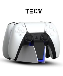 TecV PS5 Controller Charging Station | PS5 Controller Charger for PlayStation 5 DualSense Controller | USB Type C PS5 Charger Stand with LED Indicator