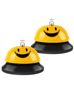 Barakah Call Bell Service Bell for Desk, Desk Bell 3.35 Inch Diameter, Call Bells with Metal Anti-Rust Construction, for Hotels, Front Desk Bell for Schools, Dinner, Hotel, Reception Areas, 2 Pack