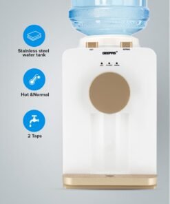 GEEPAS Hot & Normal Water Dispenser - Stainless Steel Tank Top Loading with 2 Taps  Ideal for Home/Office/Shop & More GWD17032 White