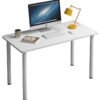 TOMSHOO Computer desk,Office Desk,Writing desk,Simple table for home and office,No Install Needed,120*60*75cm (White)