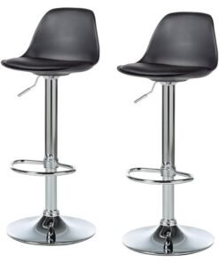 Adjustable Height Metal Frame Cushioned Bar Stool  Dining Room Chairs Living Room Chair , 2 Pcs