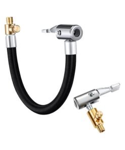 RATSAW 60cm Car Tire Air Inflator Hose Adapter, with 1pc Portable Inflatable Pump Connector, Locking Air Chuck Quick Connect and Release, for Car Bike Motorcycle