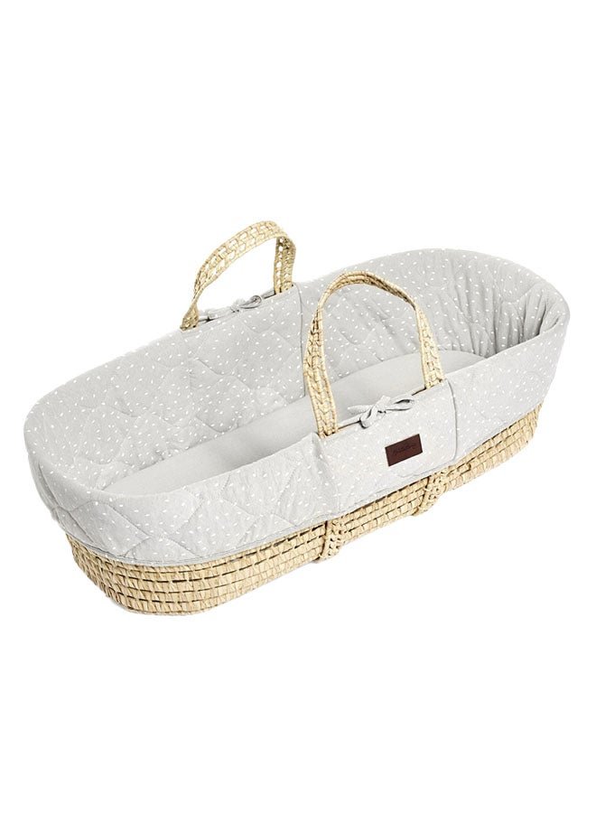 The Little Green Sheep Natural Knitted Baby Moses Basket And Mattressfrom 0 - 4 Months