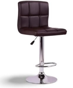 SULSHA Modern Height Adjustable Chair , Bar Chair , Bar Stool Set Leather Padded Stool Black/Silver1