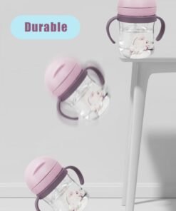 URbazaar 2-Pcs Baby Sippy Cups For 6 Months +, 260ml Baby Cup with Weighted Straw and Easy Grip Handles, Kids Water Bottle with Simple Flip Lid, 360 Degree Spill Proof Toddler Cup