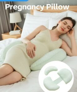 Soft Touch Maternity Pillow Pregnancy Pillow Portable Adjustable Side Pillow Waist Support Side Sleeping Pillow Maternity Back Support Pillow for Pregnant Women Body Pillow Support for Back Belly and Waist (Green）